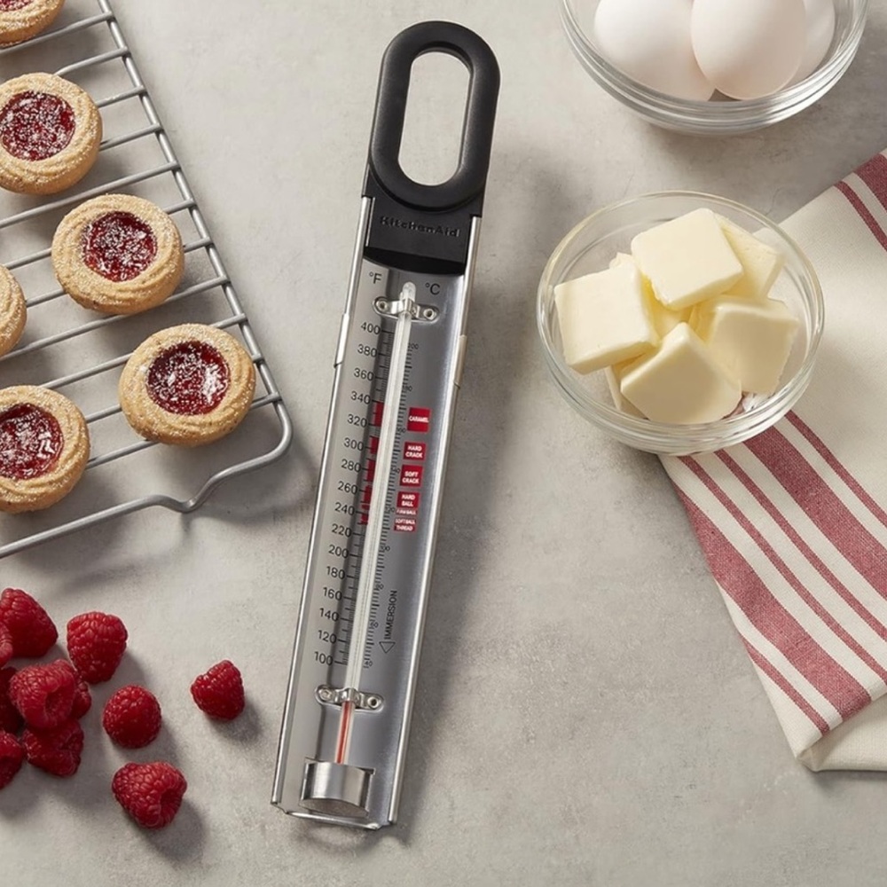 KitchenAid Curved Stainless Steel Paddle Style Candy And Deep Fry Thermometer